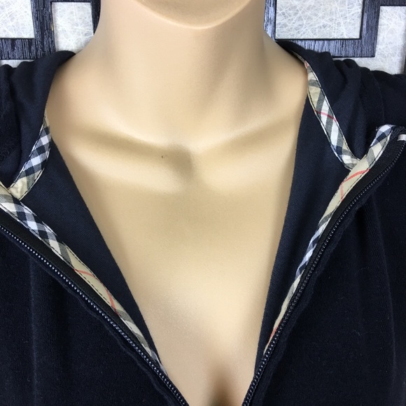 Burberry Tops - BURBERRY Golf Black terry hooded zip up vest